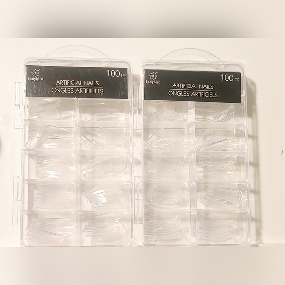 NWT 》2×《 100-pc ARTIFICIAL NAILS: TRANSLUCENT COFFIN SHAPED! - Picture 9 of 13